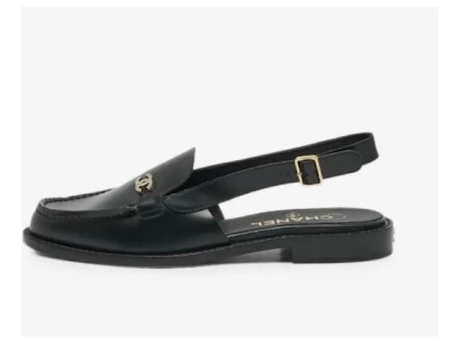 Mocassini slingback in pelle nera Chanel 37 Nero - vista 10