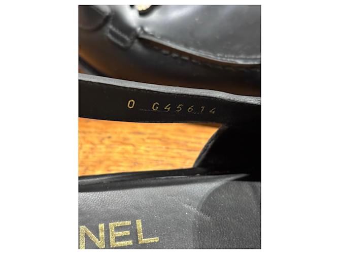 Mocassini slingback in pelle nera Chanel 37 Nero - vista 4