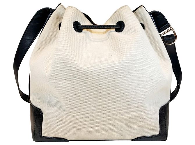 Borsa a tracolla a secchiello blu navy Balenciaga Nero Bianco - vista 2