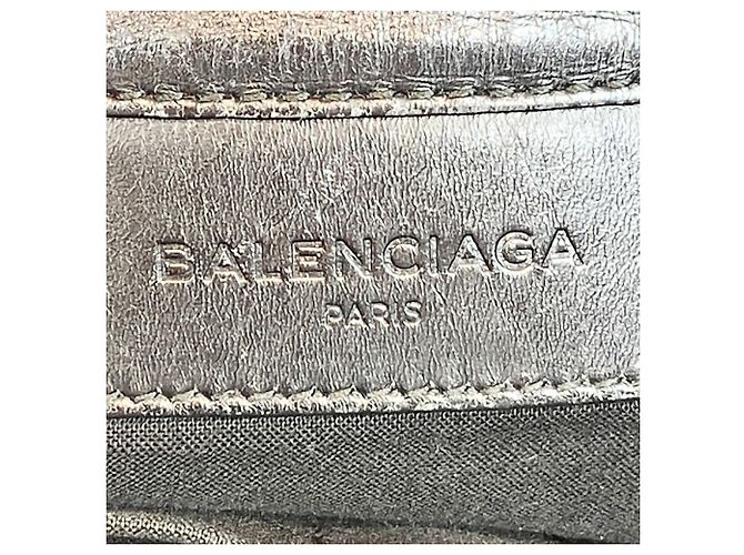 Borsa a tracolla a secchiello blu navy Balenciaga Nero Bianco - vista 4