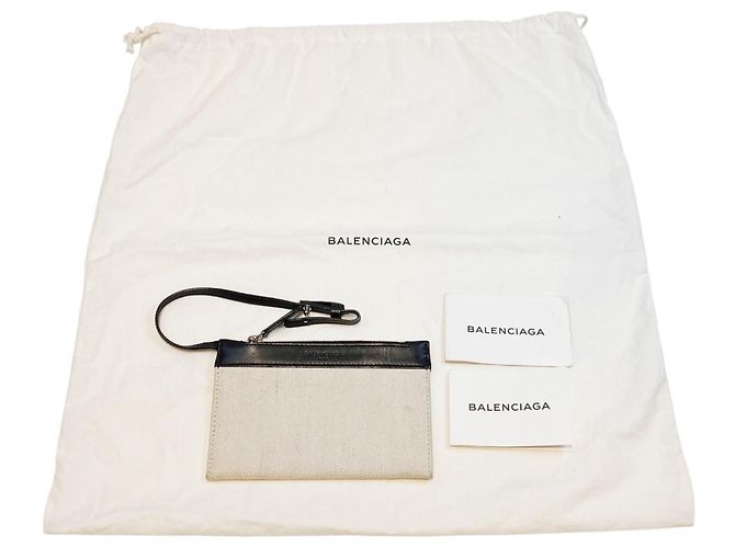 Borsa a tracolla a secchiello blu navy Balenciaga Nero Bianco - vista 5