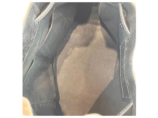 Borsa a tracolla a secchiello blu navy Balenciaga Nero Bianco - vista 8