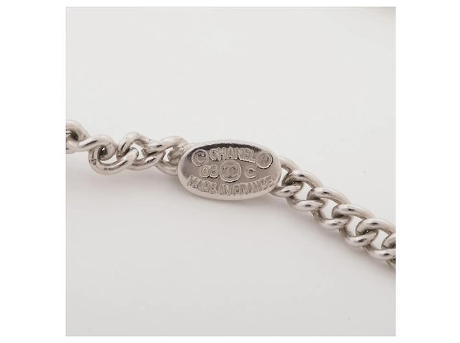 Pendente Chanel CC Paris Button in metallo 21 cm Argento - vista 4