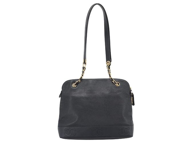Chanel Triple CC Chain Shoulder Caviar Leather Nero - vista 2