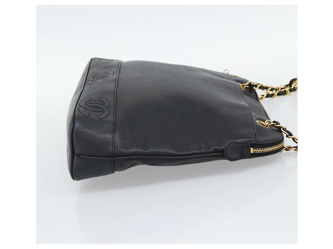 Chanel Triple CC Chain Shoulder Caviar Leather Nero - vista 4
