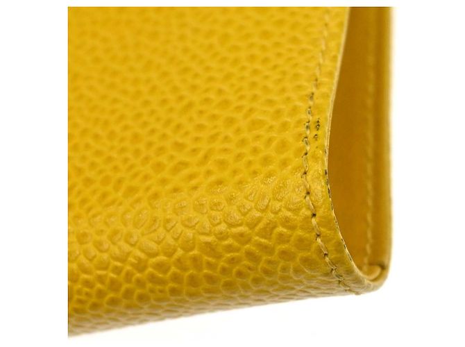 Portacellulare Chanel Vintage CC Caviar Giallo - vista 7