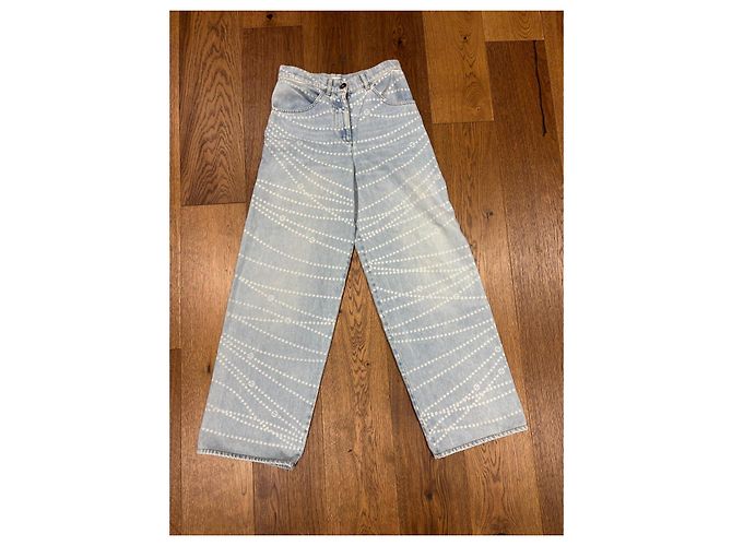 Vaqueros de pierna ancha con monograma azul claro Chanel - vista 11