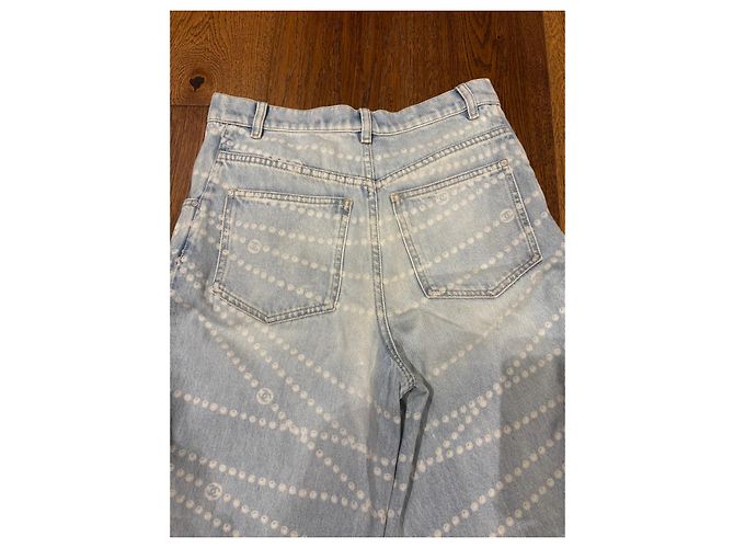 Vaqueros de pierna ancha con monograma azul claro Chanel - vista 9