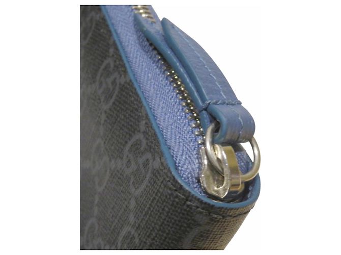 Portafoglio lungo Gucci GG Supreme Nero Blu - vista 5