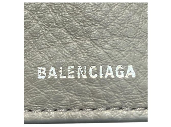 Mini billetera tríptico de cuero Paper de Balenciaga Castaño - vista 4