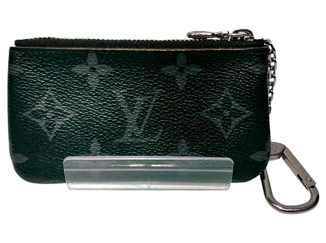 Louis Vuitton Monogram Eclipse Pochette Clé Wallet/Coin Case Marrone Nero - vista 2