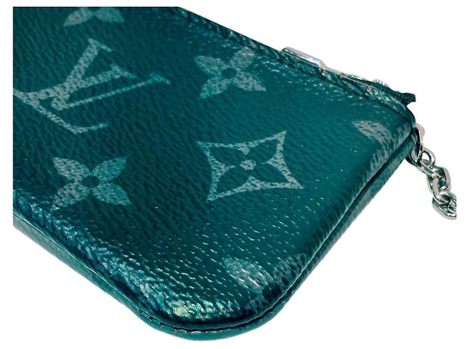 Louis Vuitton Monogram Eclipse Pochette Clé Wallet/Coin Case Marrone Nero - vista 6