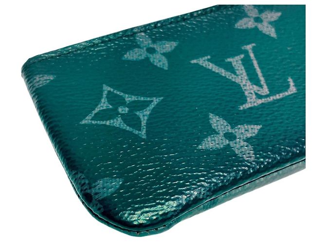 Louis Vuitton Monogram Eclipse Pochette Clé Wallet/Coin Case Marrone Nero - vista 7