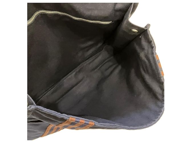 Hermès Borsa Tote Hermes Fourre-Tout Bassas MM Blu navy - vista 5