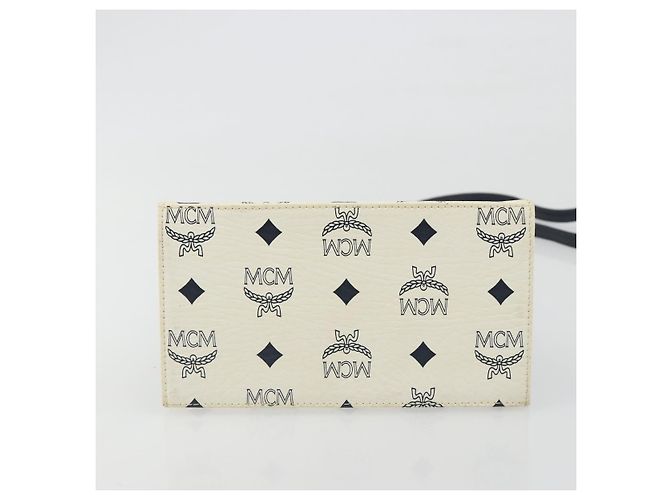 Borsa MCM Vicetos Logogram PVC Pelle 2way White Gold Auth 193908 Bianco D'oro - vista 11