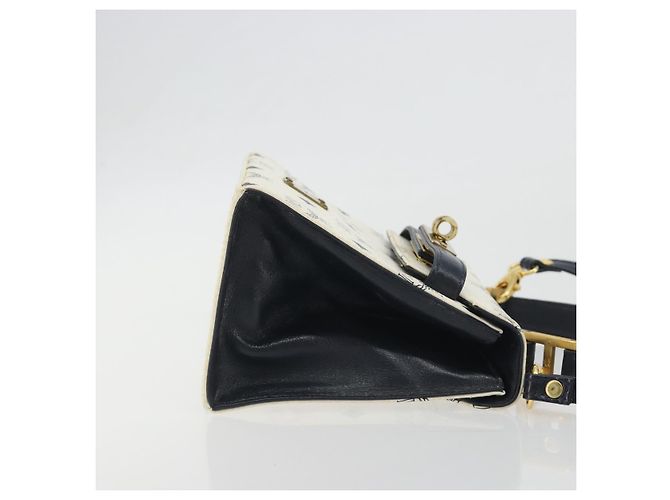Borsa MCM Vicetos Logogram PVC Pelle 2way White Gold Auth 193908 Bianco D'oro - vista 4