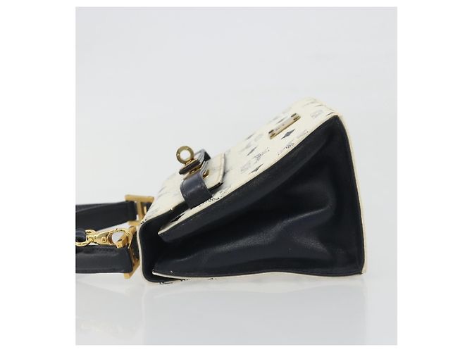 Borsa MCM Vicetos Logogram PVC Pelle 2way White Gold Auth 193908 Bianco D'oro - vista 5