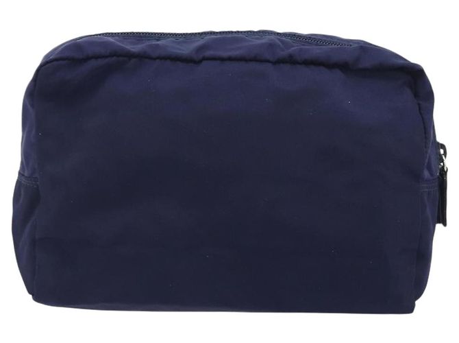 Pochette PRADA Nylon Navy Silver Auth 191985A Prata Azul marinho - vista 2