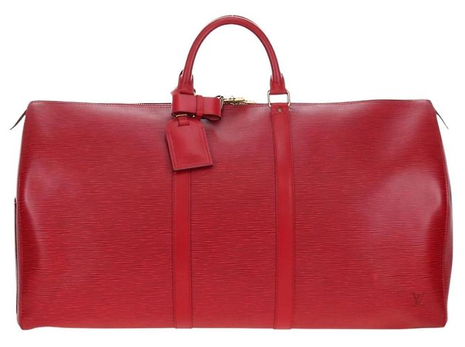 LOUIS VUITTON Epi Keepall 55 Boston Bag Red M42957 LV Auth 194589V Rosso - vista 13