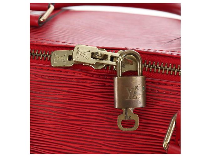 LOUIS VUITTON Epi Keepall 55 Boston Bag Red M42957 LV Auth 194589V Rosso - vista 19