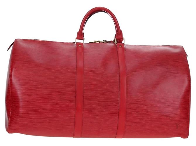 LOUIS VUITTON Epi Keepall 55 Boston Bag Red M42957 LV Auth 194589V Rosso - vista 2