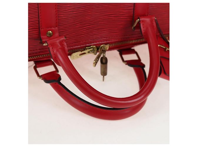 LOUIS VUITTON Epi Keepall 55 Boston Bag Red M42957 LV Auth 194589V Rosso - vista 8