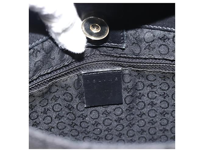 Céline Borsa a Spalla CELINE C Macadam Canvas Nero Oro Auth 194894A D'oro - vista 10