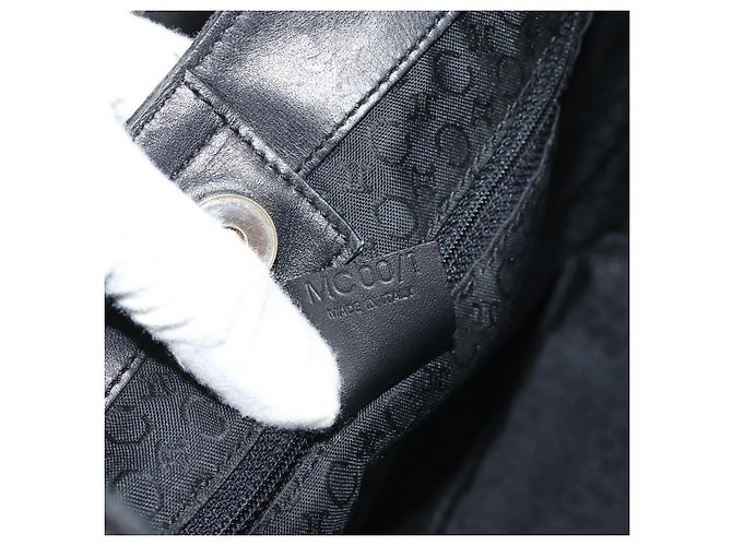 Céline Borsa a Spalla CELINE C Macadam Canvas Nero Oro Auth 194894A D'oro - vista 12