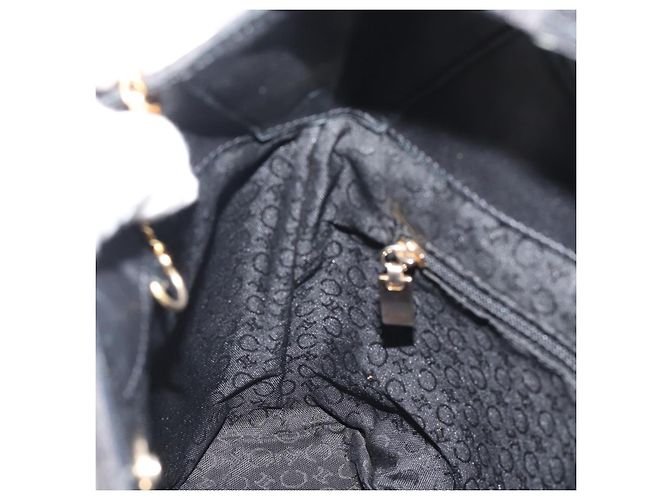 Céline Borsa a Spalla CELINE C Macadam Canvas Nero Oro Auth 194894A D'oro - vista 18