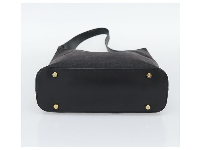 Céline Borsa a Spalla CELINE C Macadam Canvas Nero Oro Auth 194894A D'oro - vista 5