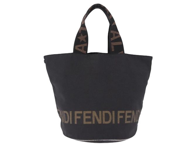 Borsa FENDI in tela nera Auth gh2270 Nero - vista 13