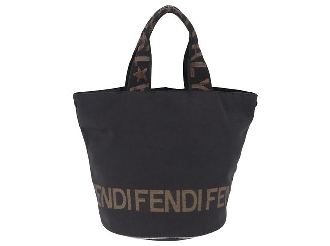 Borsa FENDI in tela nera Auth gh2270 Nero - vista 2