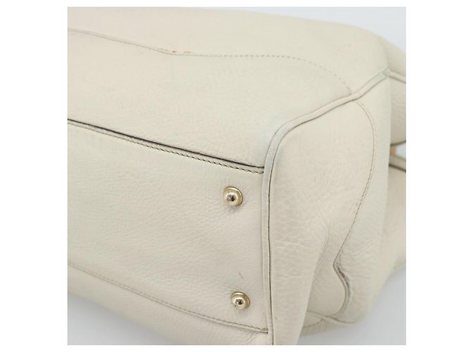 Borsa a mano GUCCI Bamboo in pelle bianco oro 282317 Auth bs36540 D'oro - vista 10