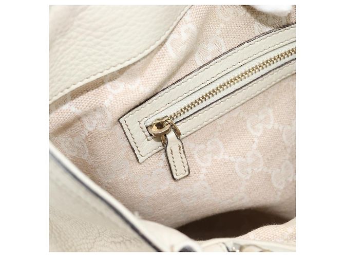 Borsa a mano GUCCI Bamboo in pelle bianco oro 282317 Auth bs36540 D'oro - vista 18