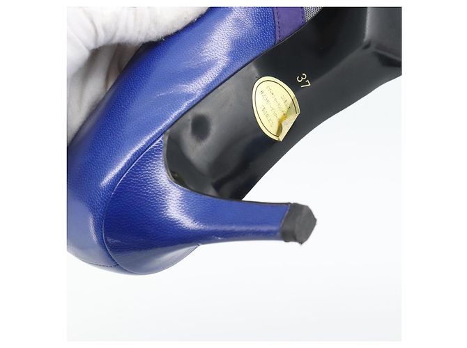 Décolleté SAINT LAURENT in pelle 37 Blu Auth 193709M - vista 10