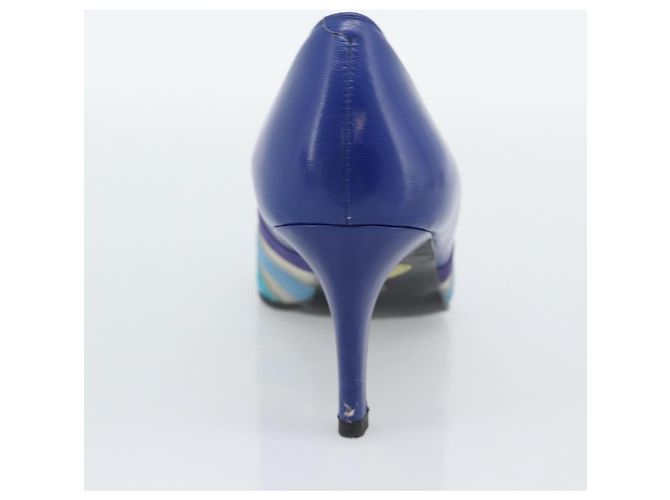 Décolleté SAINT LAURENT in pelle 37 Blu Auth 193709M - vista 18