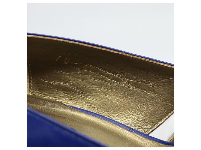 Décolleté SAINT LAURENT in pelle 37 Blu Auth 193709M - vista 25