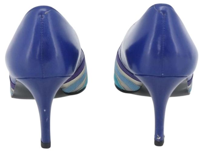 Décolleté SAINT LAURENT in pelle 37 Blu Auth 193709M - vista 3