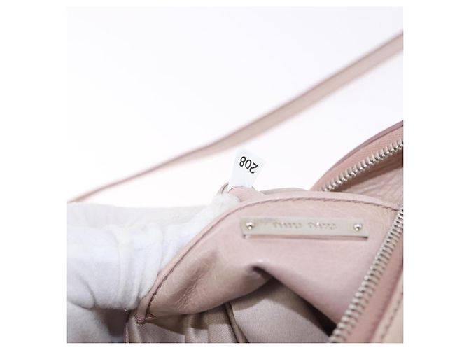 Borsa Miu Miu Side Ribbon in pelle 2way Rosa Argento Auth bs36679V - vista 11
