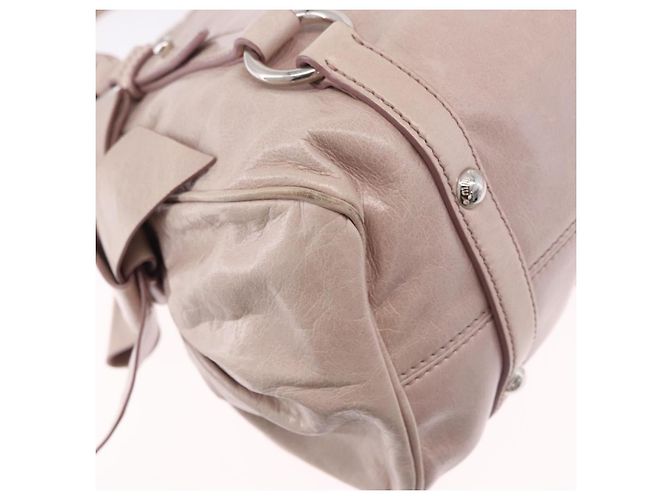 Borsa Miu Miu Side Ribbon in pelle 2way Rosa Argento Auth bs36679V - vista 19