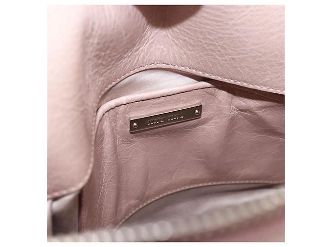 Borsa Miu Miu Side Ribbon in pelle 2way Rosa Argento Auth bs36679V - vista 23