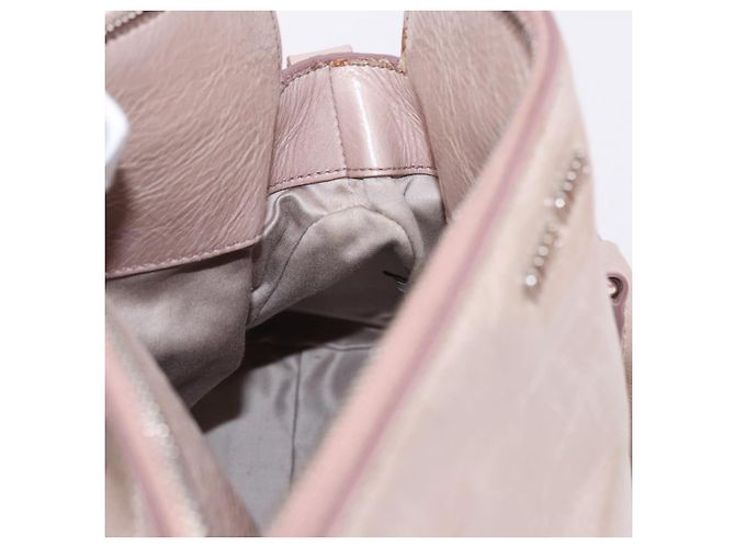 Borsa Miu Miu Side Ribbon in pelle 2way Rosa Argento Auth bs36679V - vista 25