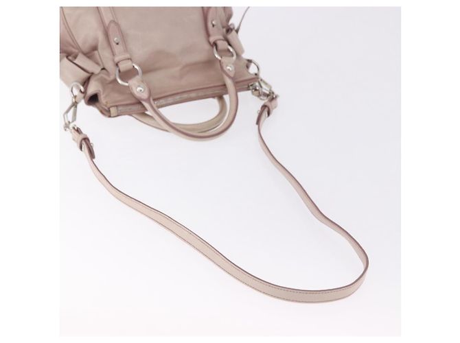 Borsa Miu Miu Side Ribbon in pelle 2way Rosa Argento Auth bs36679V - vista 8