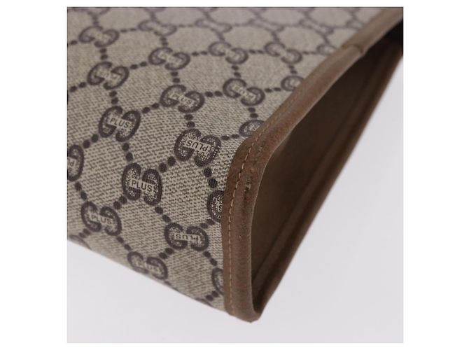 GUCCI GUCCI Plus Clutch in PVC e pelle Beige Tonalità oro Auth gh2255 - vista 12