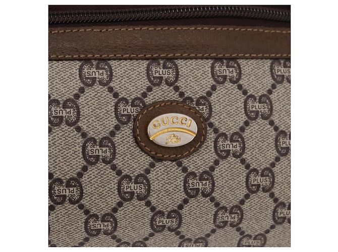 GUCCI GUCCI Plus Clutch in PVC e pelle Beige Tonalità oro Auth gh2255 - vista 14