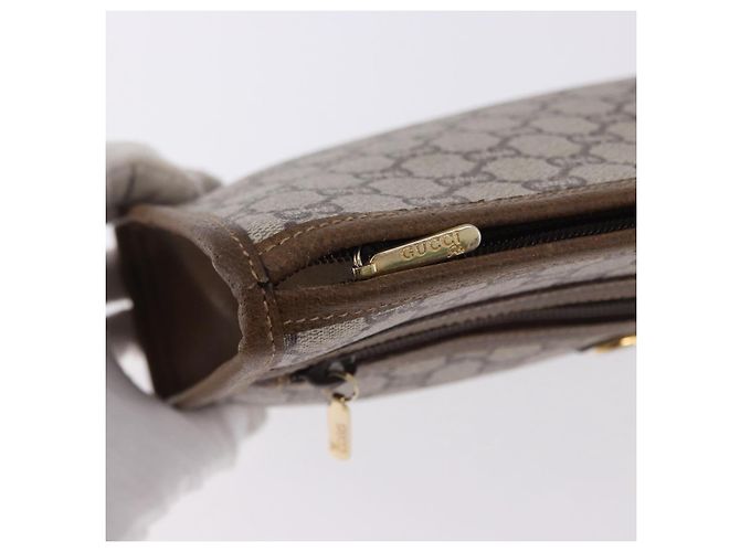GUCCI GUCCI Plus Clutch in PVC e pelle Beige Tonalità oro Auth gh2255 - vista 15