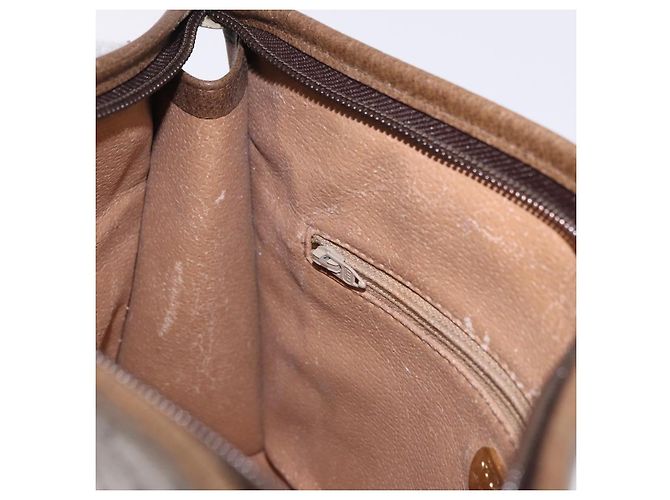 GUCCI GUCCI Plus Clutch in PVC e pelle Beige Tonalità oro Auth gh2255 - vista 20