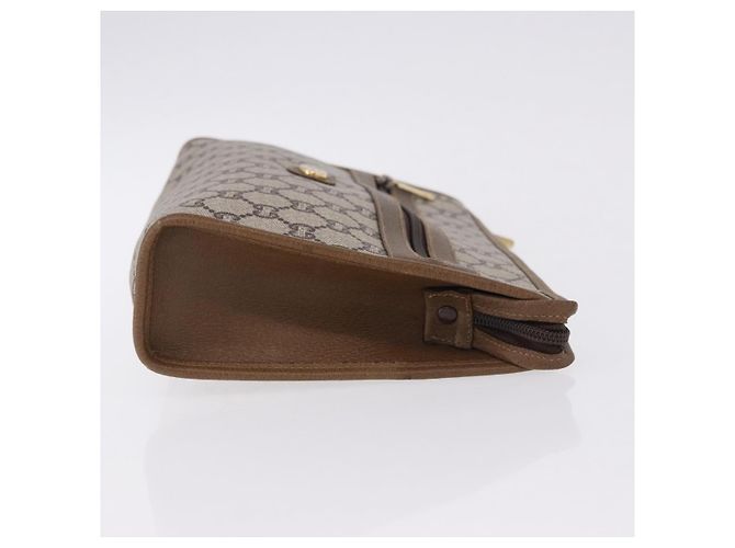 GUCCI GUCCI Plus Clutch in PVC e pelle Beige Tonalità oro Auth gh2255 - vista 4