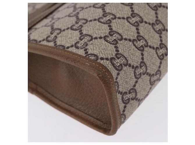 GUCCI GUCCI Plus Clutch in PVC e pelle Beige Tonalità oro Auth gh2255 - vista 9
