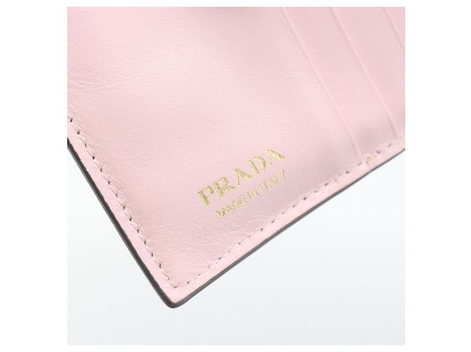 Cartera Bifold PRADA de piel Saffiano Gris Oro Auth 194318M Castaño Dorado - vista 18